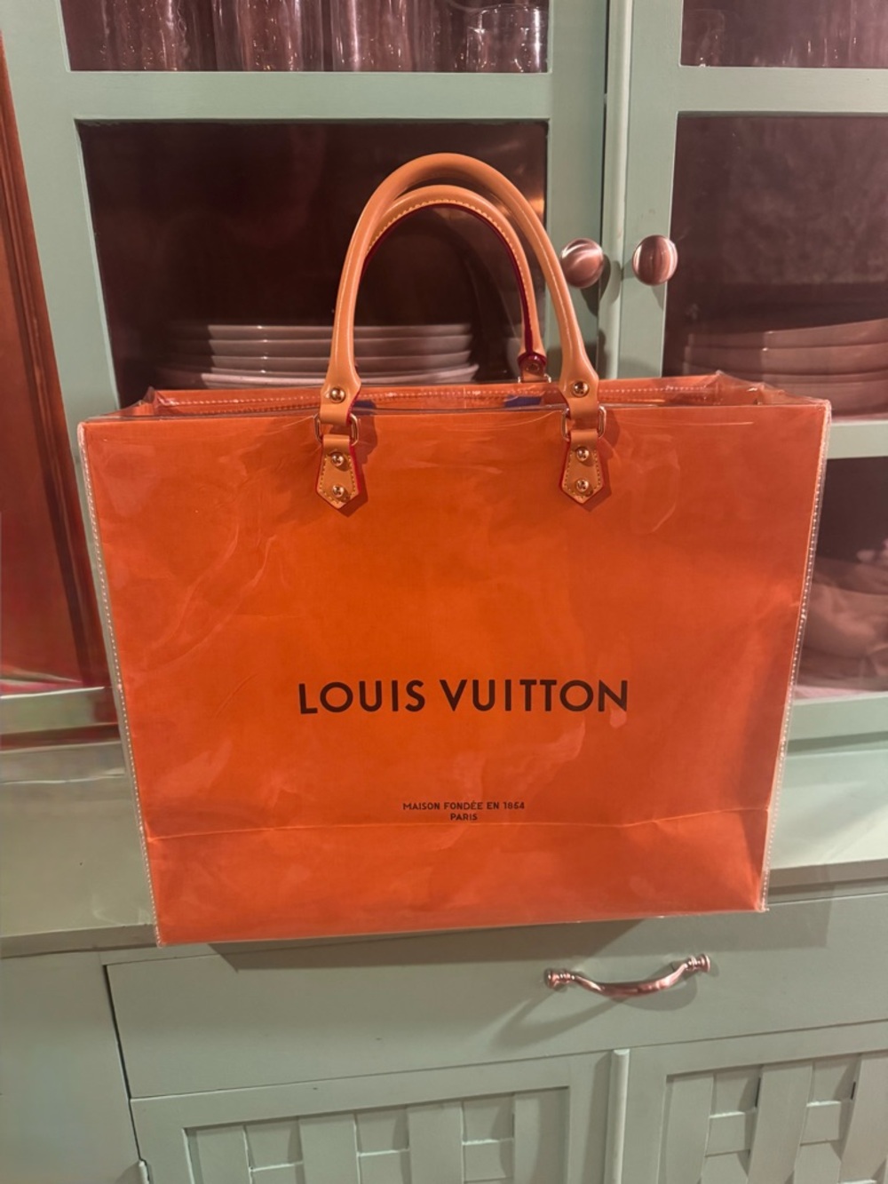 Louis Vuitton Orange Patent Tote with Dual Top Handles - Picture 2 of 4